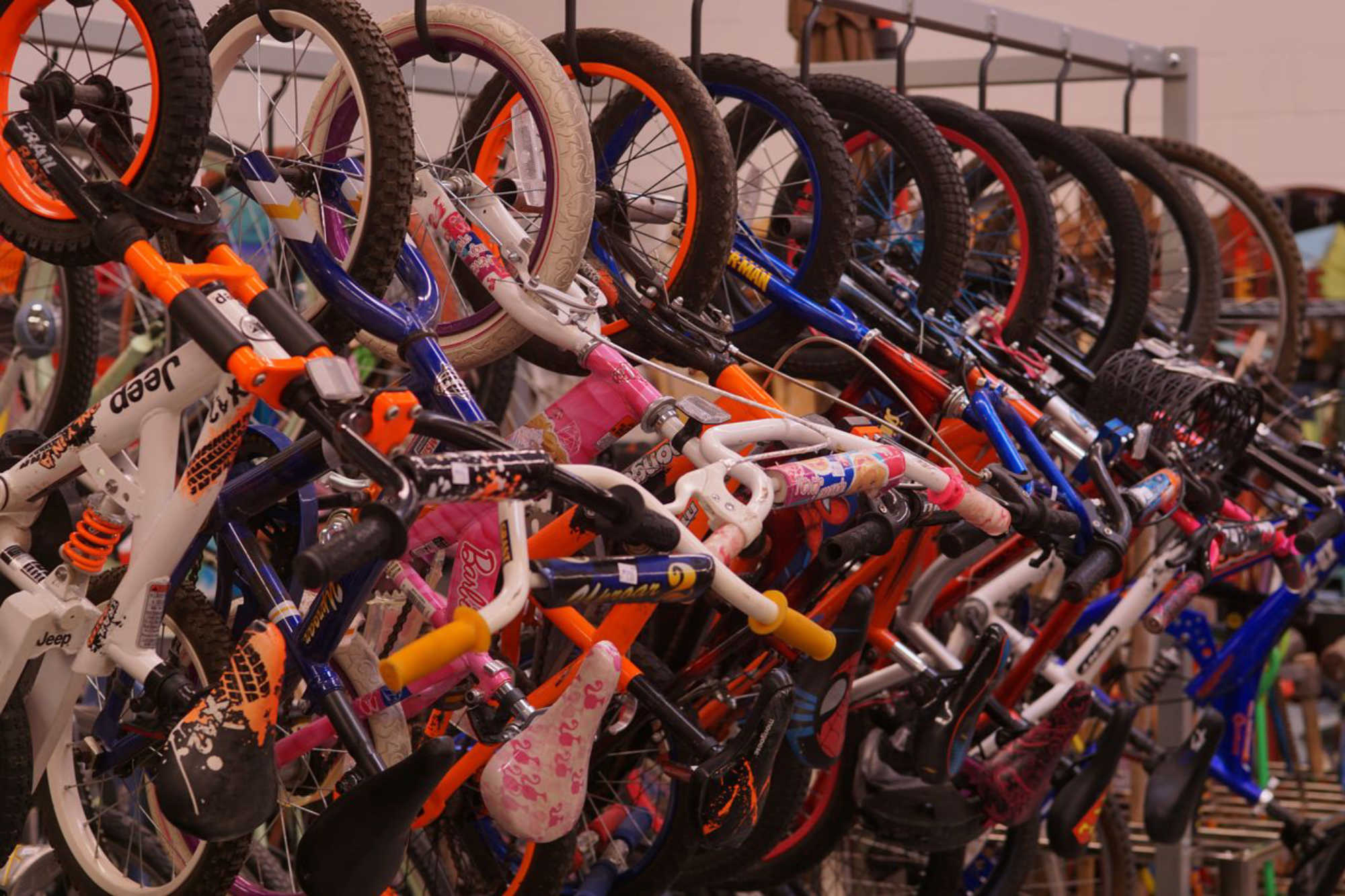 picture of bikes on racks