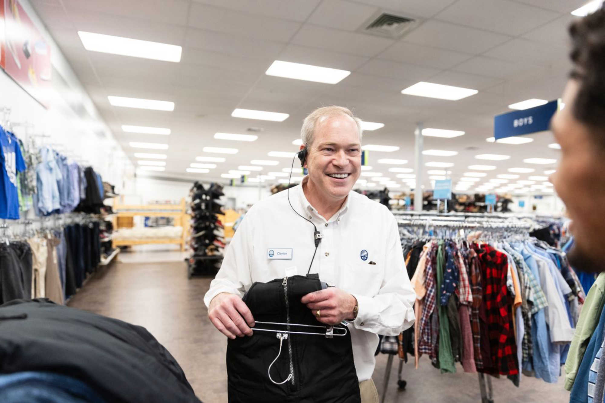 supervisor at a DI thrift store on the retail floor