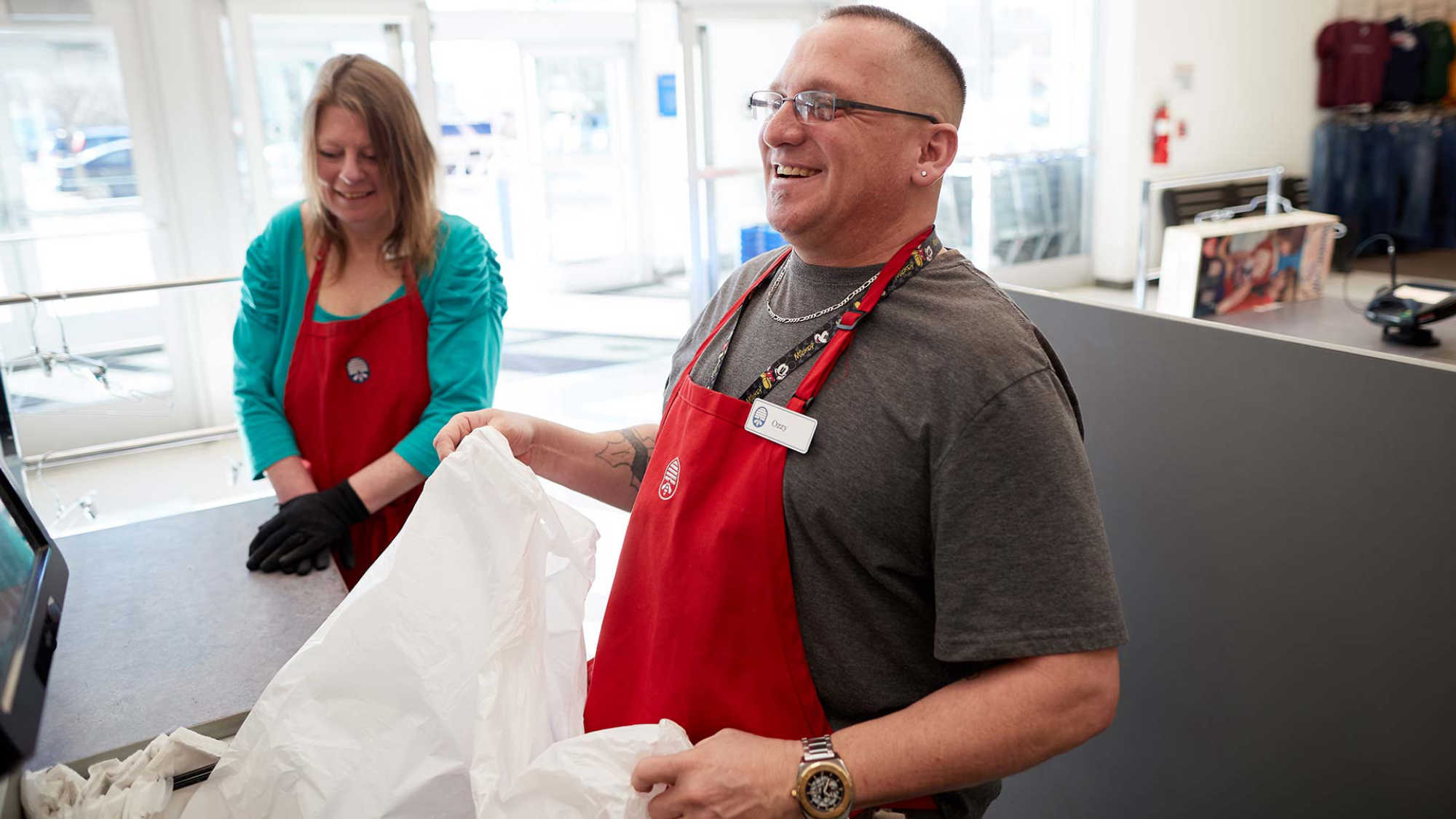 An associate working as a cashier